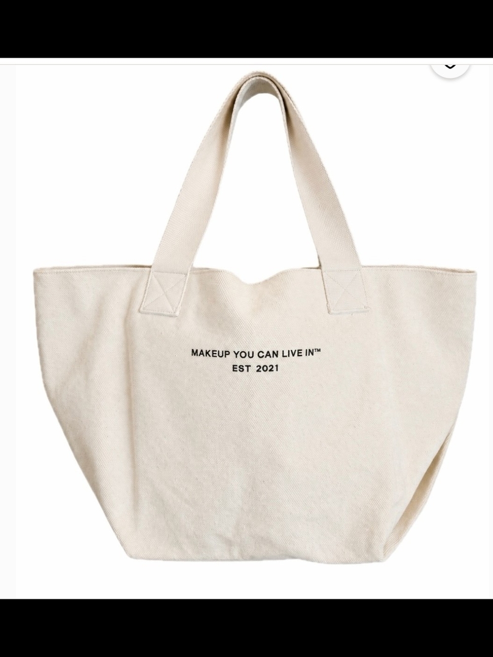 MERIT Canvas Cosmetic Tote Bag in Cream - Picture 3 of 9